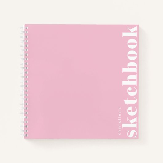 Pastel Roze Typografie Modern aangepast zakboek Notitieboek (Voorkant)