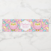 Pastel Roze Uil Baby Jongen Douche Thema Waterfles Etiket (Enkel label)