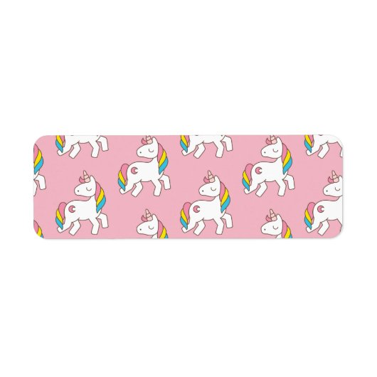 Pastel Roze Unicorn Patroonetiket Etiket (Voorkant)