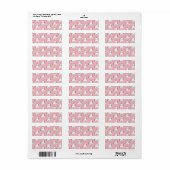 Pastel Roze Unicorn Patroonetiket Etiket (Full Sheet)