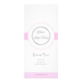 Pastel roze uw logo vrouwelijke prijslijst reclamekaart (Voorkant)