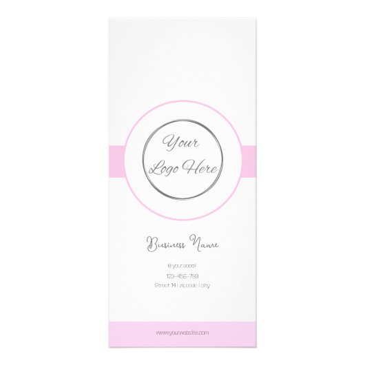 Pastel roze uw logo vrouwelijke prijslijst reclamekaart (Voorkant)