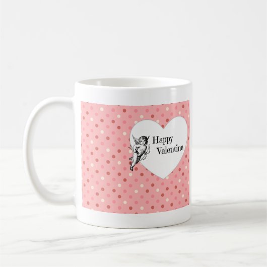 Pastel roze Valentijn cupid hart Koffiemok (Links)