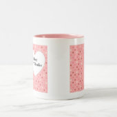 Pastel roze Valentijn cupid hart retro Tweekleurige Koffiemok (Center)