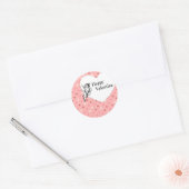 Pastel roze Valentijn cupid hart Ronde Sticker (Envelop)
