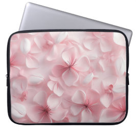 PASTEL ROZE VALENTIJN HARTEN & BLOEMBLAADJES LAPTOP SLEEVE