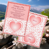 Pastel Roze Valentijnsdag Party Raining Hearts Kaart