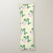 Pastel roze Vaste Rozen Bloem Lichaamskussen (Achterkant (Verticaal))