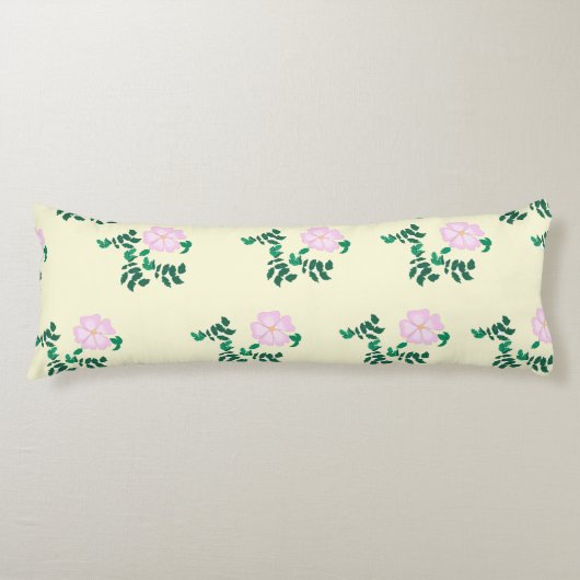 Pastel roze Vaste Rozen Bloem Lichaamskussen (Voorkant)