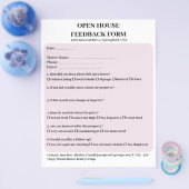 Pastel Roze Vastgoed Open Huis Feedback Formulier Flyer (Enkel)