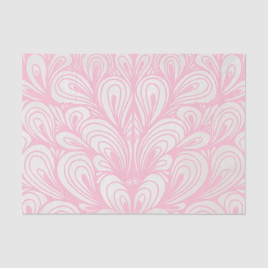 Pastel roze veer decoupage tissuepapier (Voorkant)
