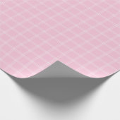 Pastel Roze Vensterpaneel Plaid Inpakpapier (Hoek)