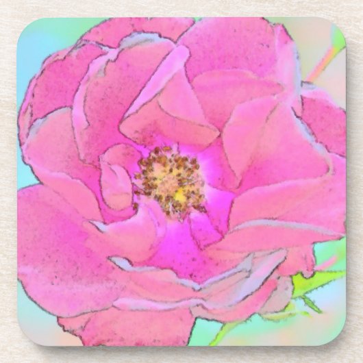 Pastel Roze ventilator Bier Onderzetter (Voorkant)