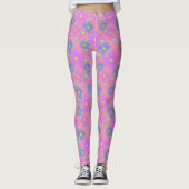 Pastel Roze ventilator Stationaire punt leggings a (Voorkant)