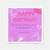 Pastel Roze Verjaardag Bliss servetten (Voorkant)