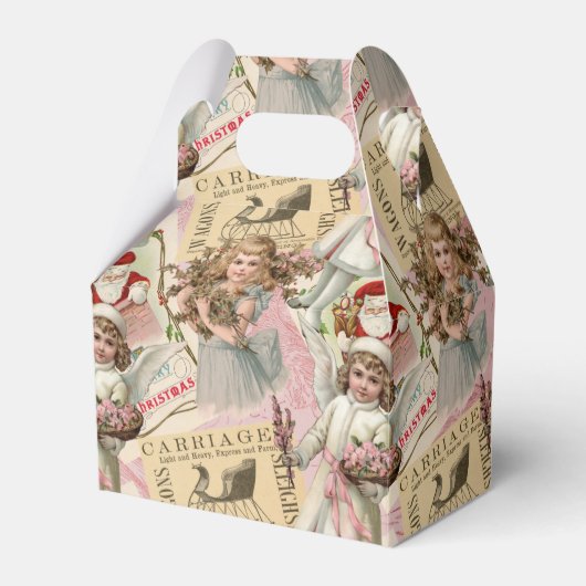 Pastel Roze Victoriaans Kerstmis Bedankdoosjes (Voorkant Zijde)