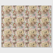 Pastel Roze Victoriaans Kerstmis Cadeaupapier (Vlak)
