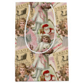 Pastel Roze Victoriaans Kerstmis Medium Cadeauzakje (Voorkant)