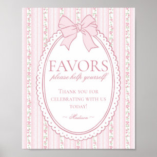 Pastel Roze Vintage Fantasie Bloem Motief Favoriet Poster