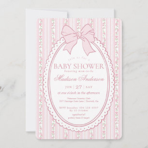 Pastel Roze Vintage Fantasie Bloemen Baby Shower Kaart