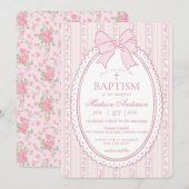 Pastel Roze Vintage Fantasie Bloemendoop Kaart (Voorkant / Achterkant)