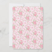 Pastel Roze Vintage Fantasie Bloemendoop Kaart (Achterkant)