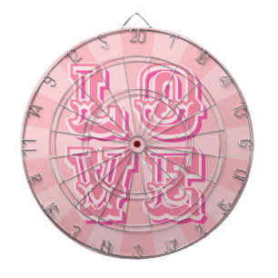 Pastel Roze Vintage LOVE Mooie Design Dartbord