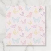  Pastel roze vlinder Baby shower dank u Bedankjes Labels (Achterkant)