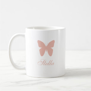 Pastel Roze Vlinder Koffiemok