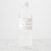  Pastel Roze Vlinder Patroon Baby shower Waterfles Etiket (Voorkant)