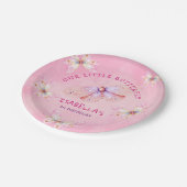 Pastel Roze Vlinder Thema Meisje's 1e Verjaardag Papieren Bordje (Gekanteld)