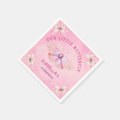 Pastel Roze Vlinder Thema Meisje's 1e Verjaardag Servet (Hoek)