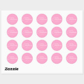 Pastel Roze Vrolijk Kerstmis Script Naam Ronde Sticker (Vel)