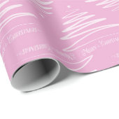 Pastel Roze Vrolijke Kerstboom Cadeaupapier (Rol Hoek)