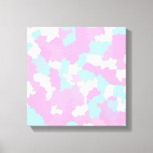 Pastel roze vrouwelijk Abstract camouflage canvas  Afdruk