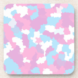 Pastel Roze Vrouwelijk Abstract Camouflage Patroon Bier Onderzetter