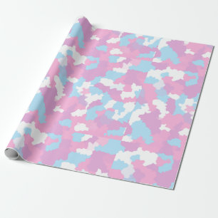 Pastel Roze Vrouwelijk Abstract Camouflage Patroon Cadeaupapier