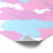 Pastel Roze Vrouwelijke Abstracte Camouflage Downl Poster (Hoek)