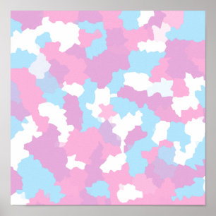 Pastel Roze Vrouwelijke Abstracte Camouflage Downl Poster
