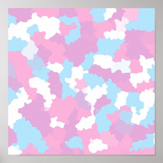Pastel Roze Vrouwelijke Abstracte Camouflage Downl Poster (Voorkant)