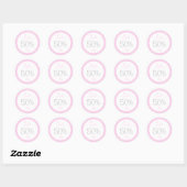 Pastel roze vrouwelijke winkel promotie verkoop st ronde sticker (Vel)