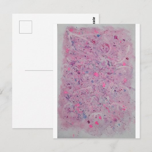 Pastel Roze Waterverf Abstract Briefkaart (Voorkant / Achterkant)