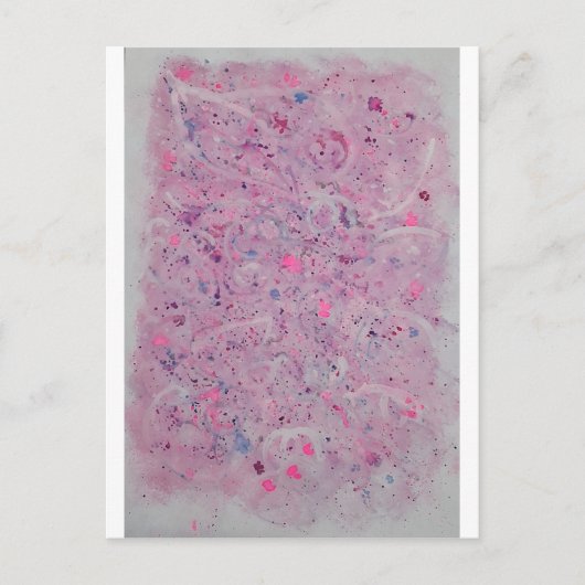Pastel Roze Waterverf Abstract Briefkaart (Voorkant)