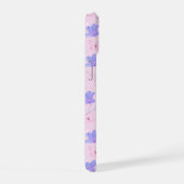 Pastel Roze Waterverf Bloemige Vlinders Monogram iPhone 15 Case (Rechterkant)