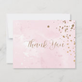 Pastel roze Waterverf bruiloft Hartelijk dank Bedankkaart (Voorkant)