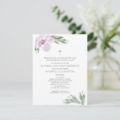 Pastel roze Waterverf Florals Twin Baptisme Kaart (Staand voorkant)