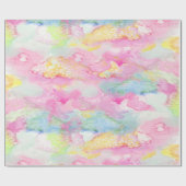 Pastel Roze Waterverf Inktverf Art Cadeaupapier (Vlak)