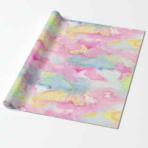 Pastel Roze Waterverf Inktverf Art Cadeaupapier