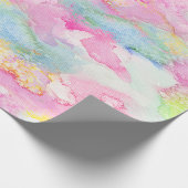 Pastel Roze Waterverf Inktverf Art Cadeaupapier (Hoek)