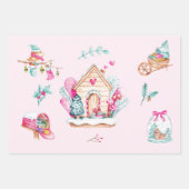 Pastel Roze Waterverf Kerstmis Inpakpapier Vel